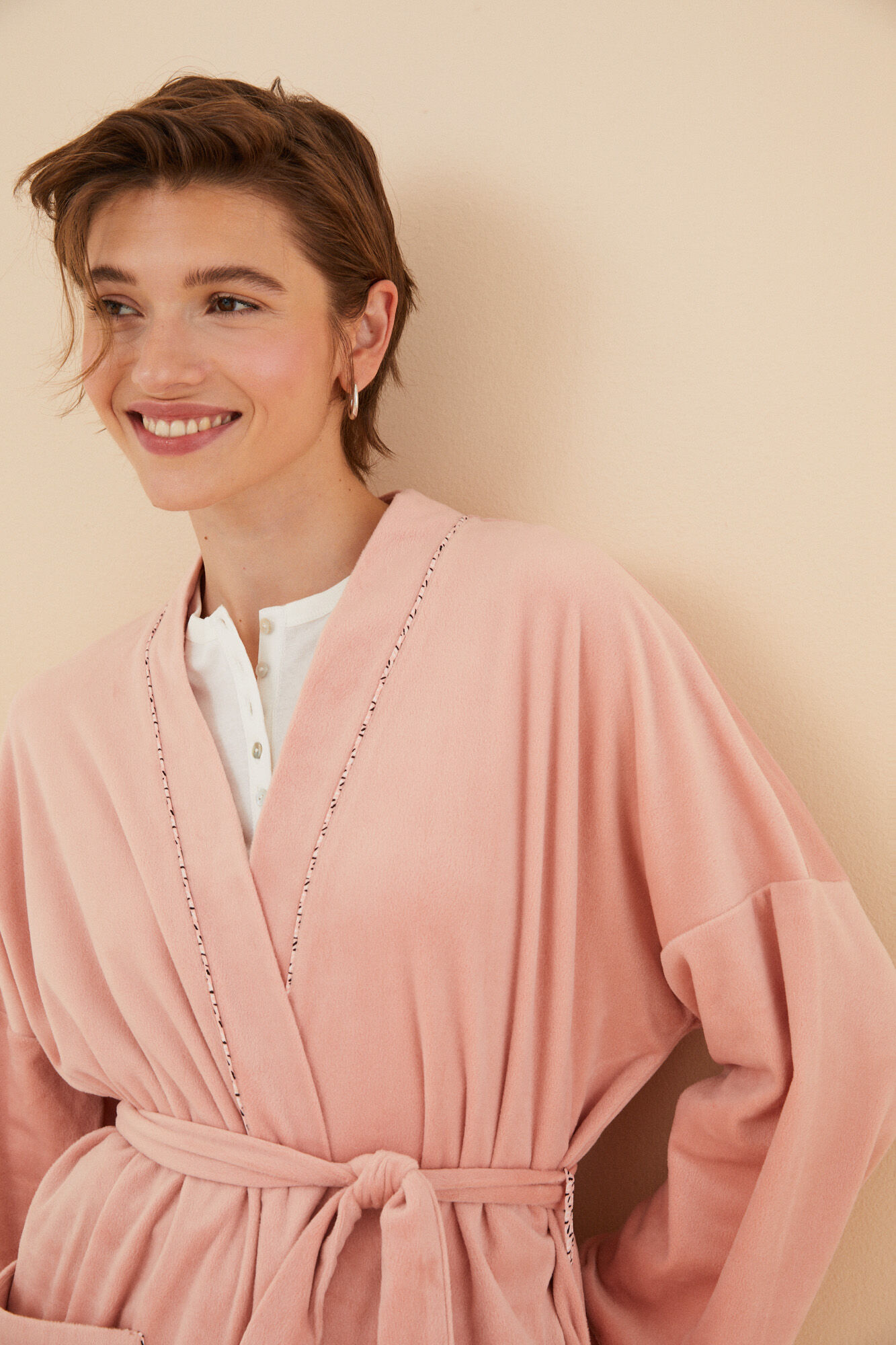 robe midi de veludo rosa