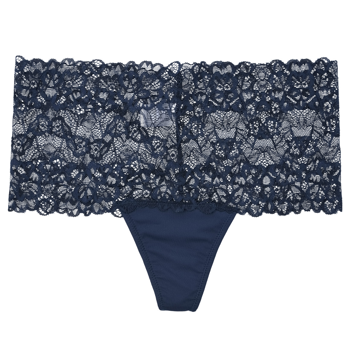 Gina Benotti Damen String mit Spitze dunkelblau