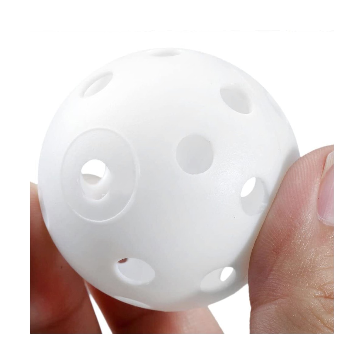 Treningsgolfballer med hull 10-pakning Hvit