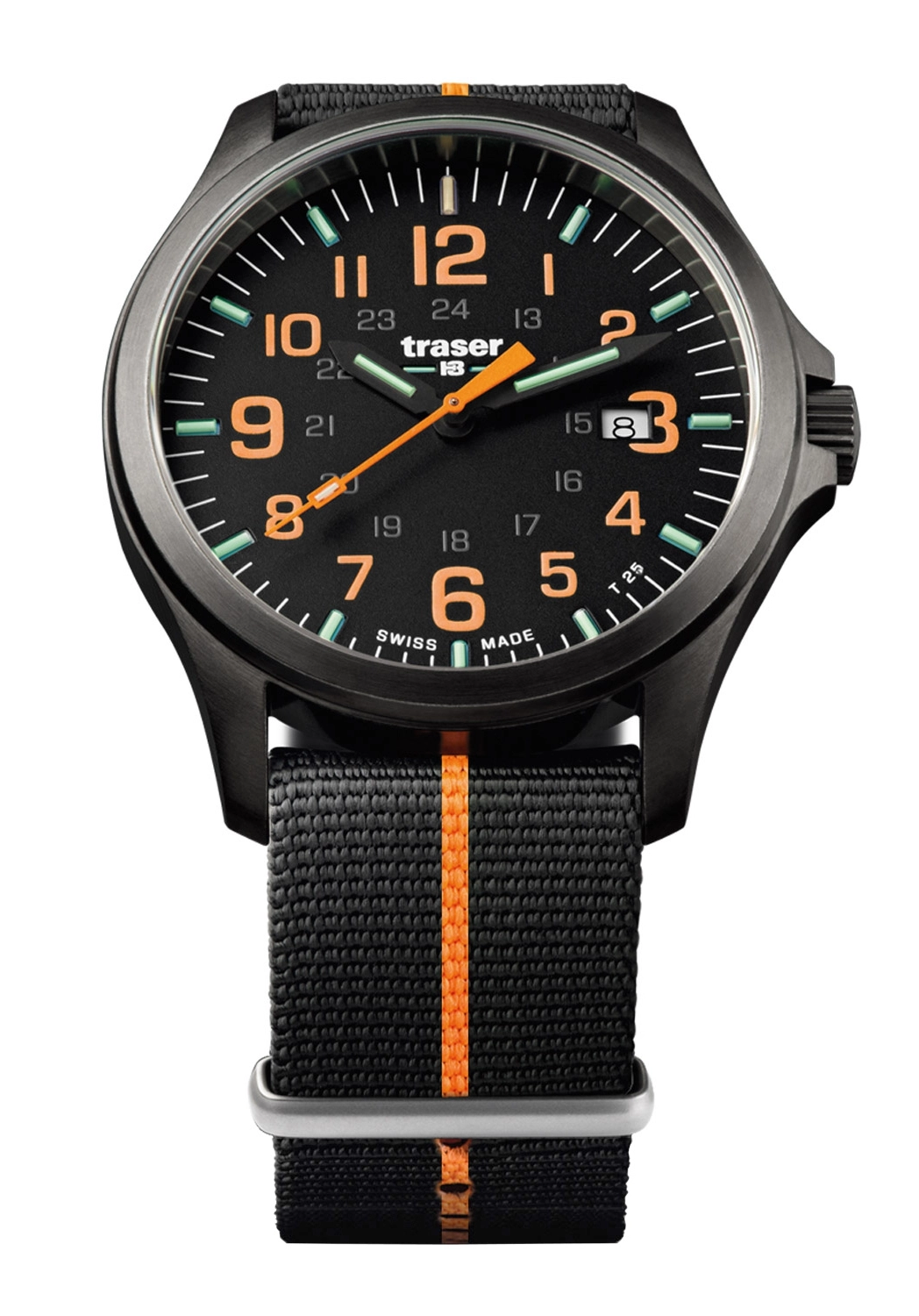 Traser Officer Pro Gunmetal Black/Orange Militäruhr 107425