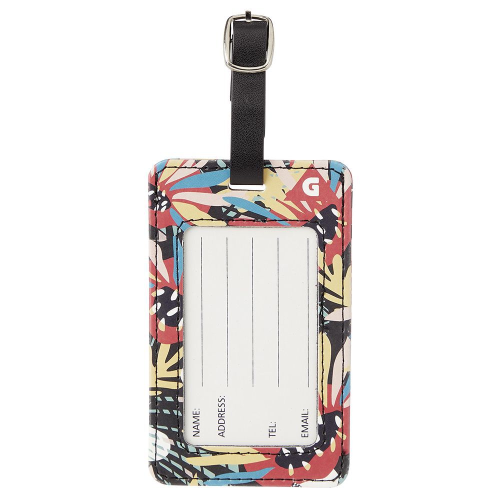 Étiquette de voyage motif tropical pour bagage L11cm