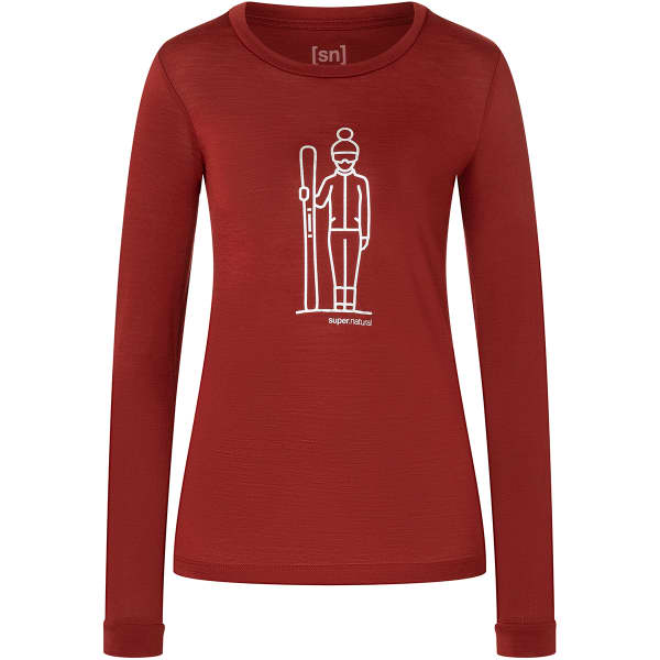 T-shirt thermique SUPER.NATURAL W SKIANTO LS SUN DRIED TOMATO/SILVER