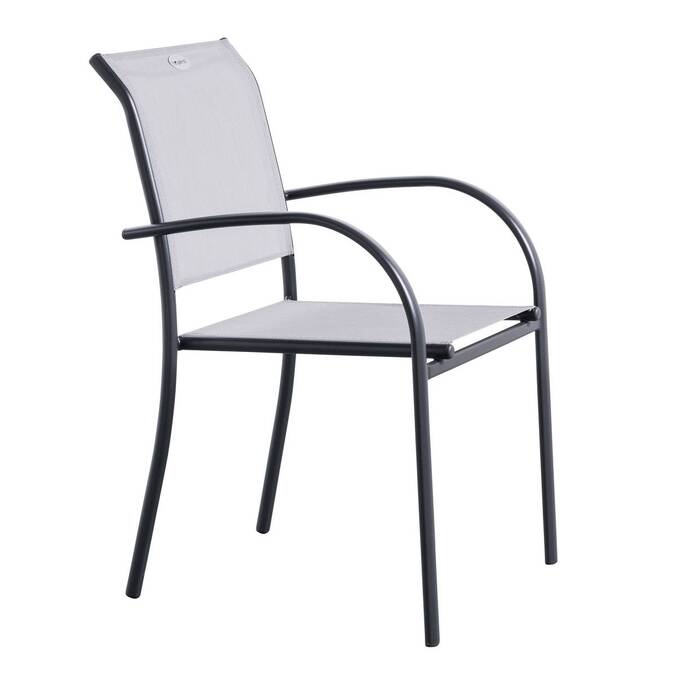 Fauteuil de jardin empilable PIAZZA Galet & Graphite