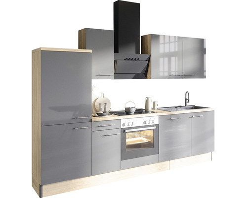 Optifit keukenblok met apparatuur Jonte984 270 cm antraciet glanzend gedemonteerde variant omkeerbaar KCJO 2748E-8+