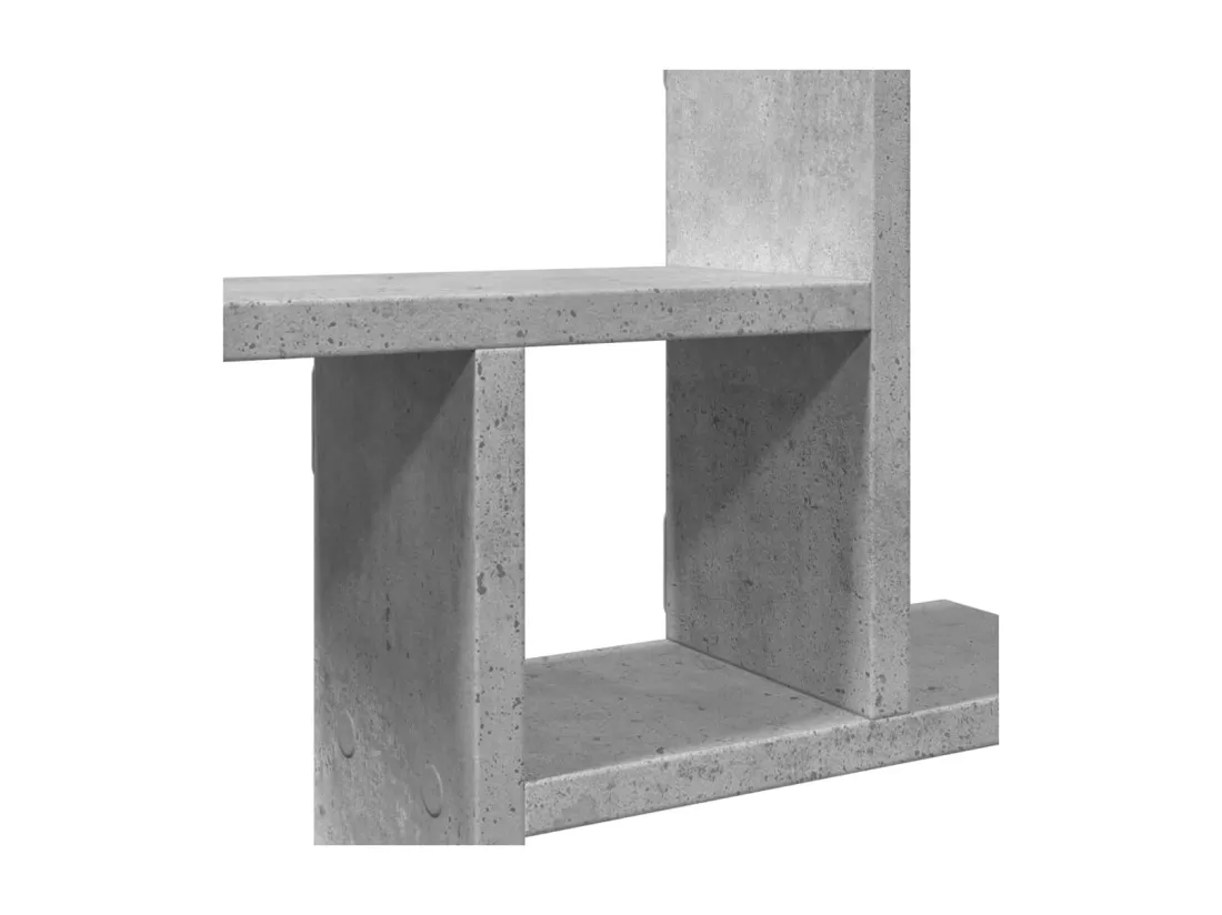 Étagères murales 2 pcs gris béton 38x12x38 cm bois d'ingénierie