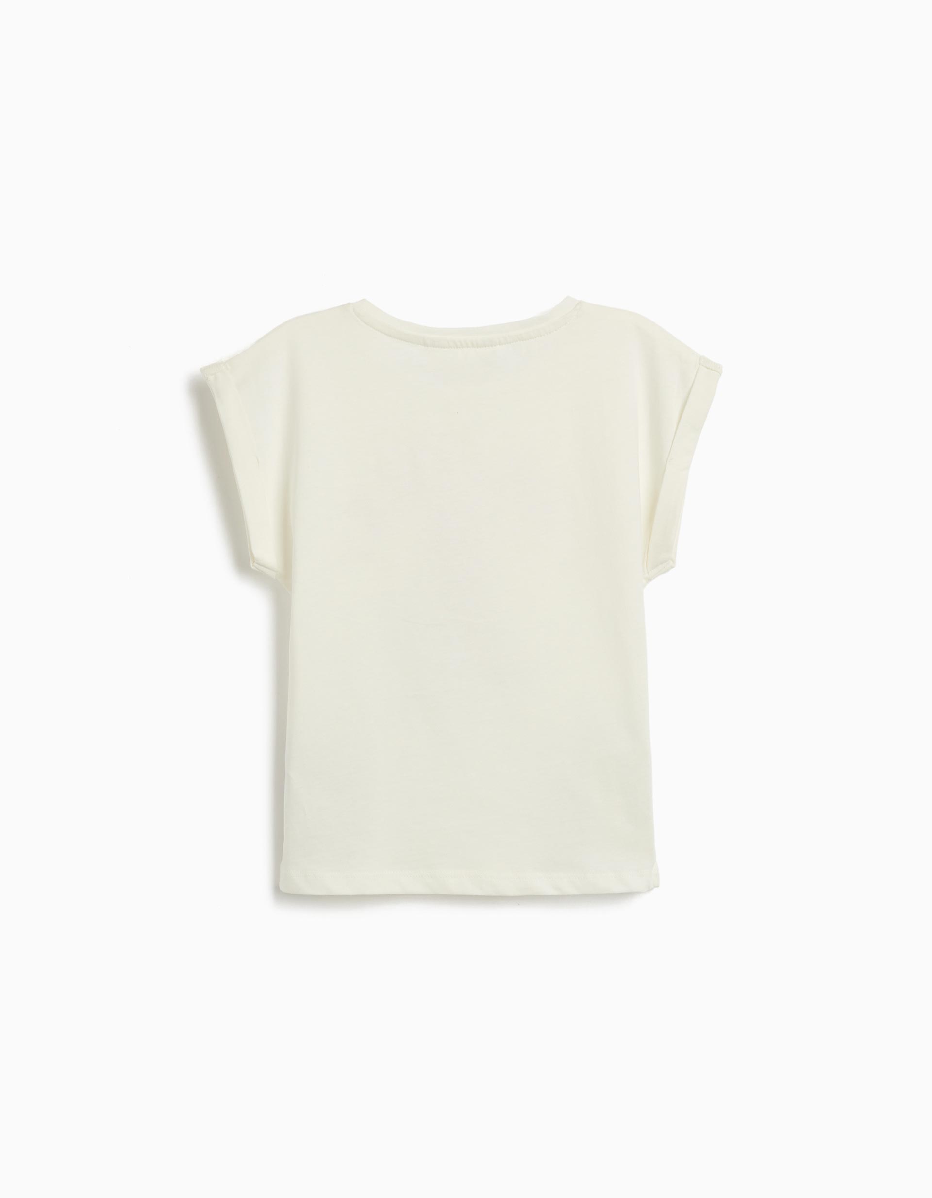 T-shirt Print, Menina, Branco