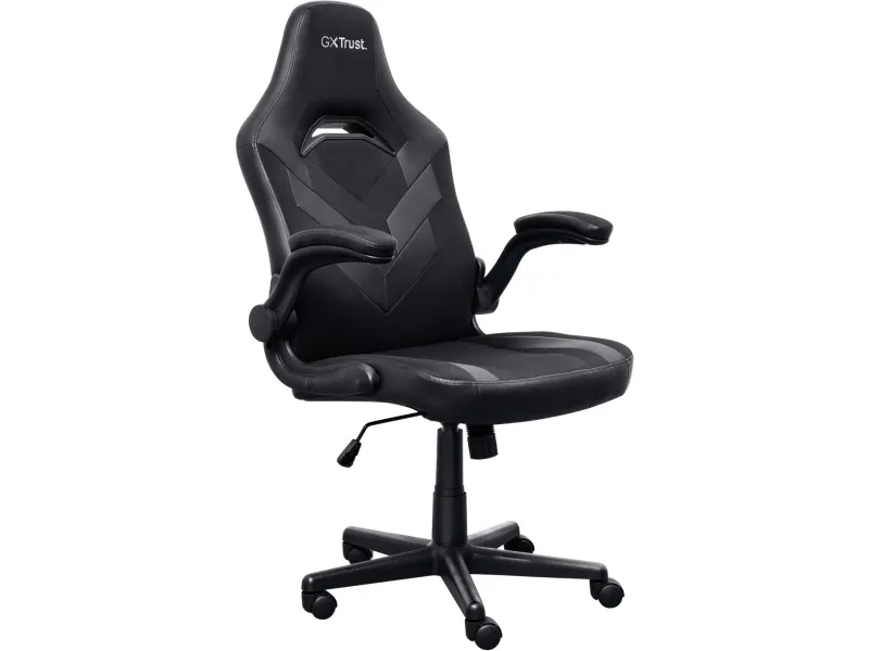 Trust GXT 703 RIYE - Spillestol - armstøtter - L-formet - vippe - drejeled - syntetisk læder, elastisk stof - sort