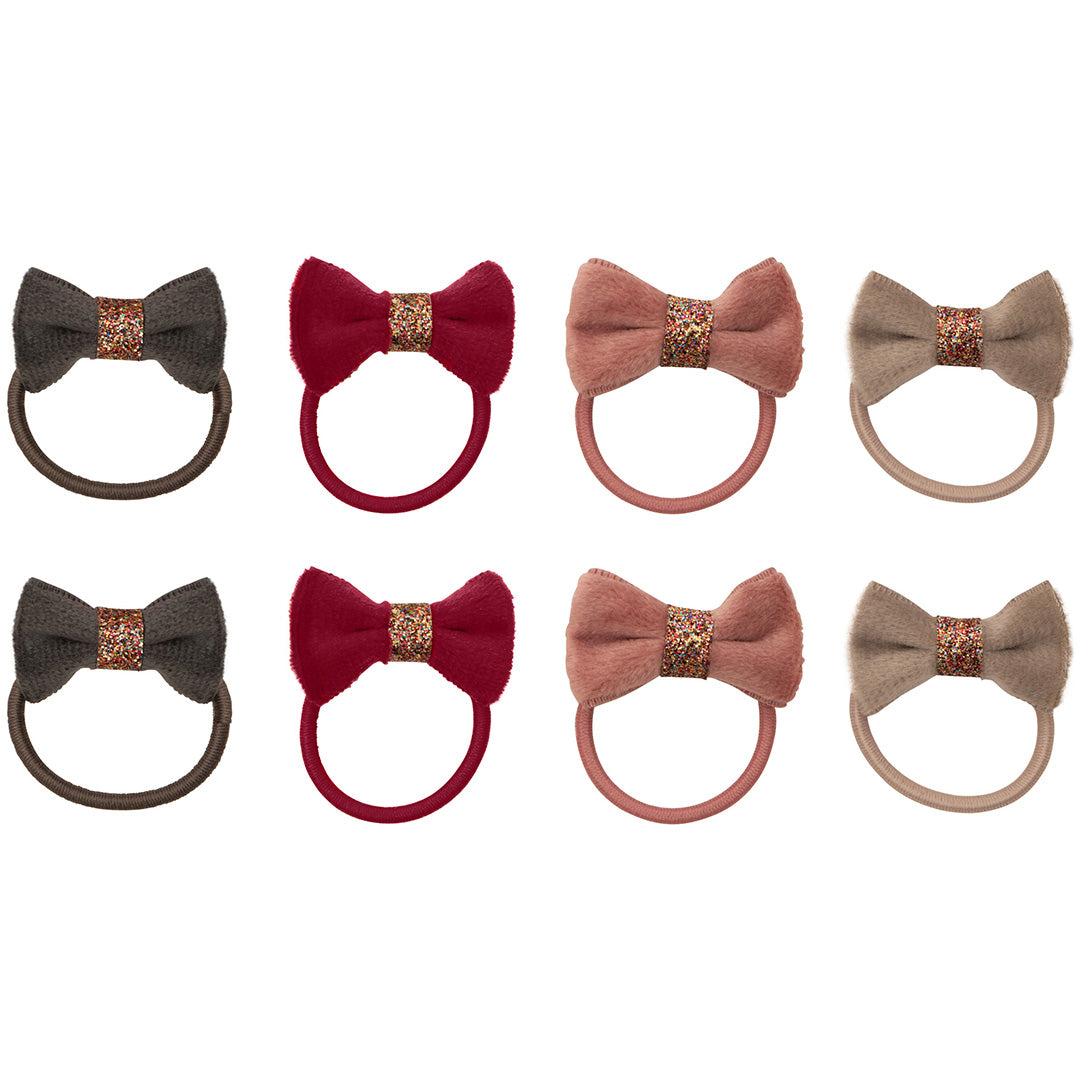mimi & lula haarelastiekjes christmas velvet bow - multi - 8st