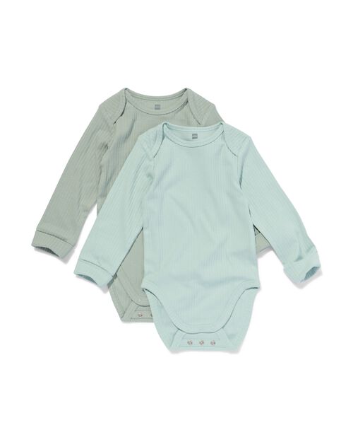 body évolutif bambou côtelé extensible - 2 pièces vert