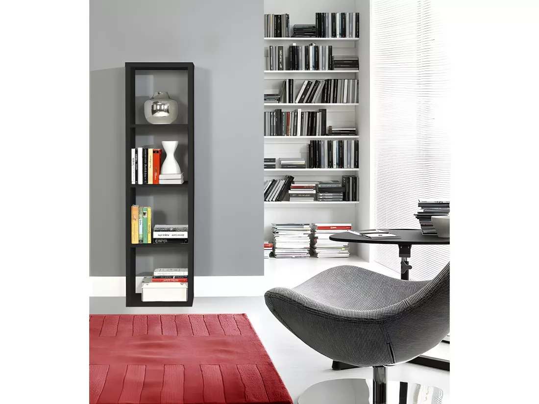 Etagère colonne 4 casiers noir mat - CLASSICO