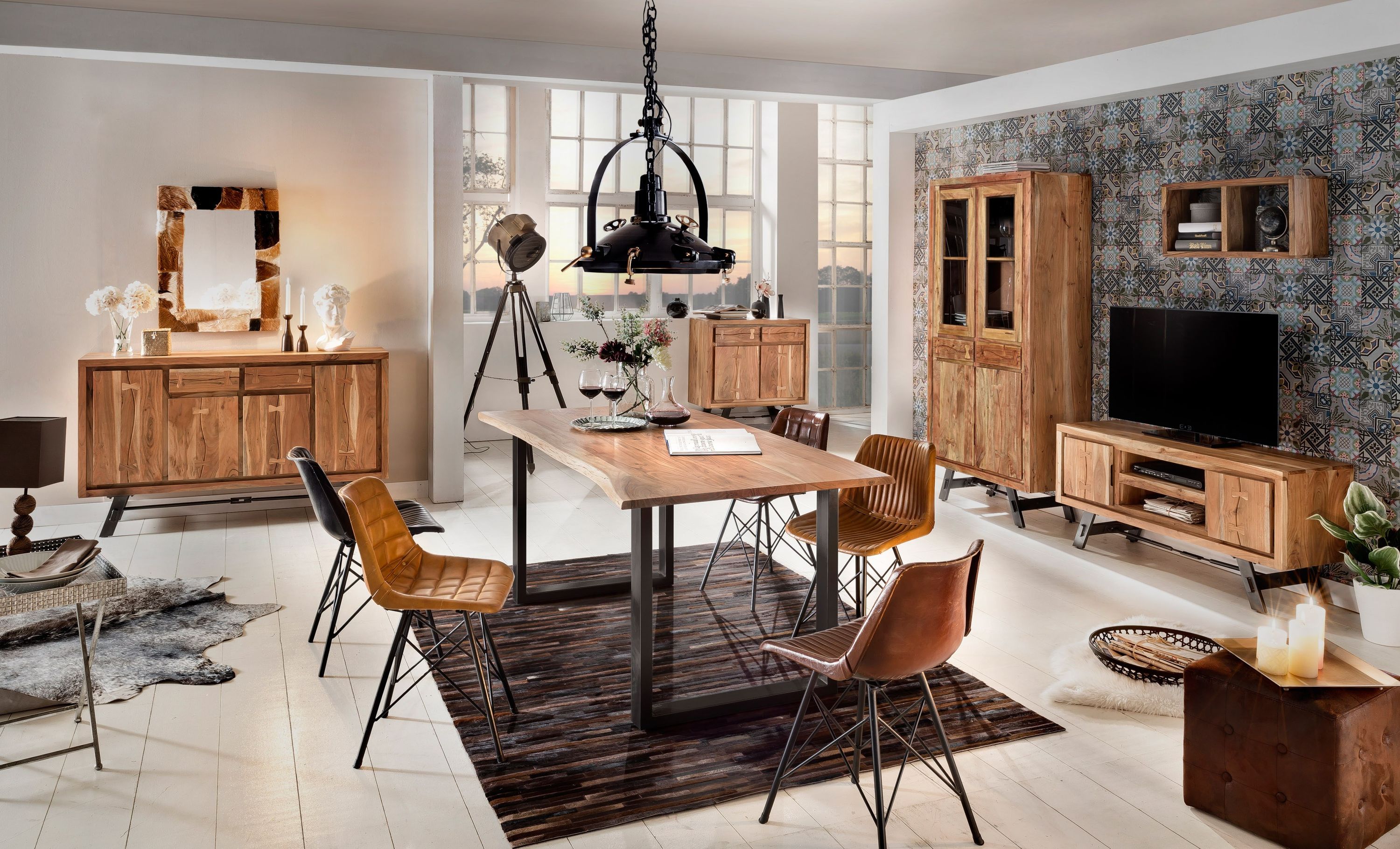 Tisch 160x85 Akazie natur Küchentisch Esstisch Speisetisch Esszimmer Wohnzimmer