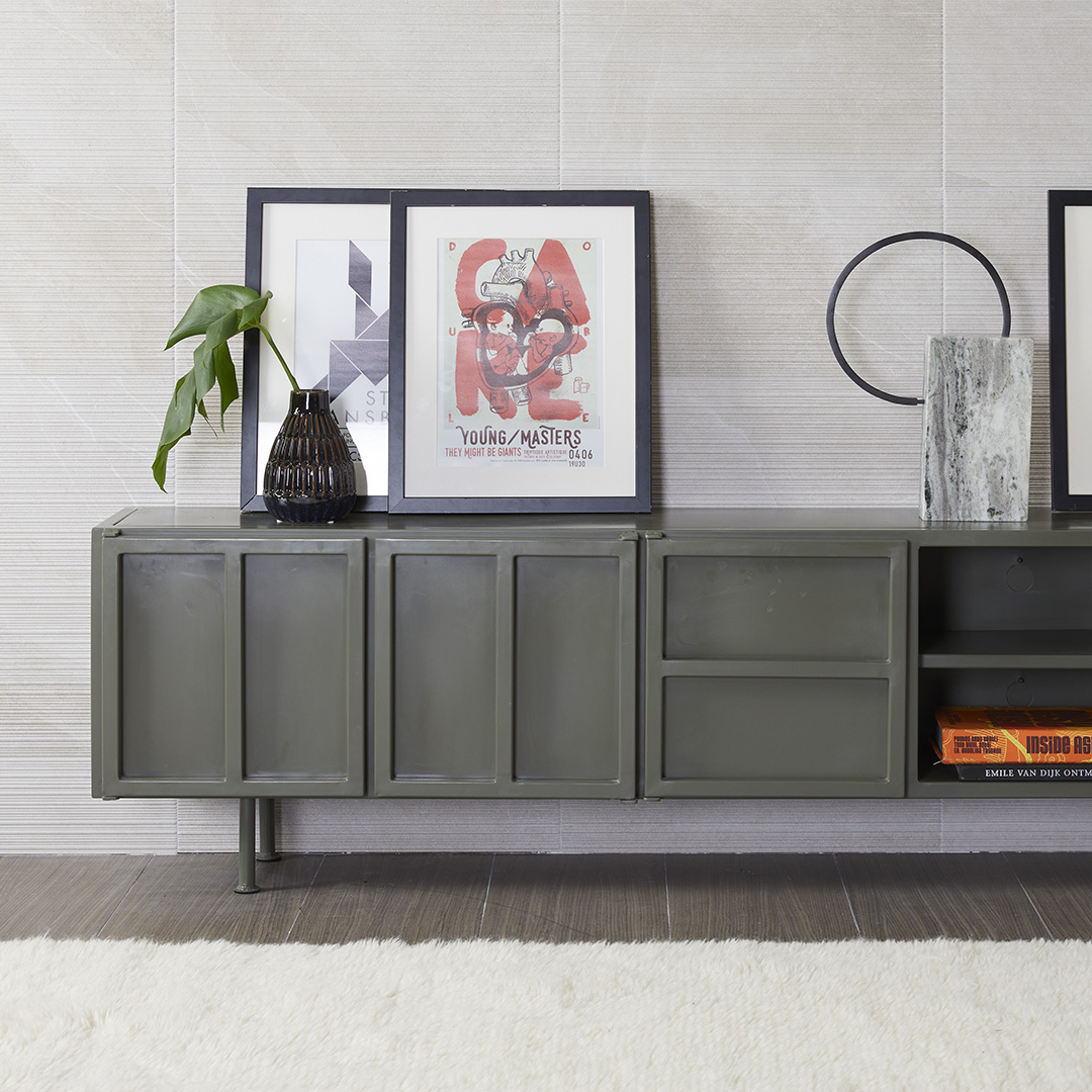 TV-dressoir Calgary Olijf 54x200x33.5cm