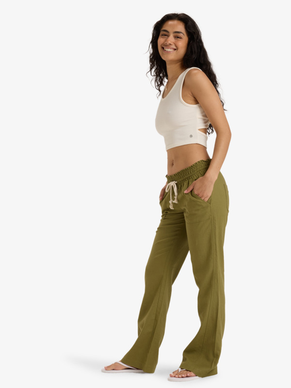 Oceanside Pantalon évasé Vert Femme