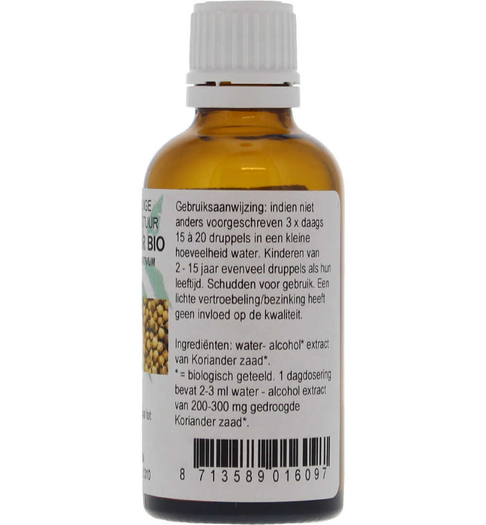 De Cruydhof Coriandrum sativum / koriander tinctuur bio (50 ml)