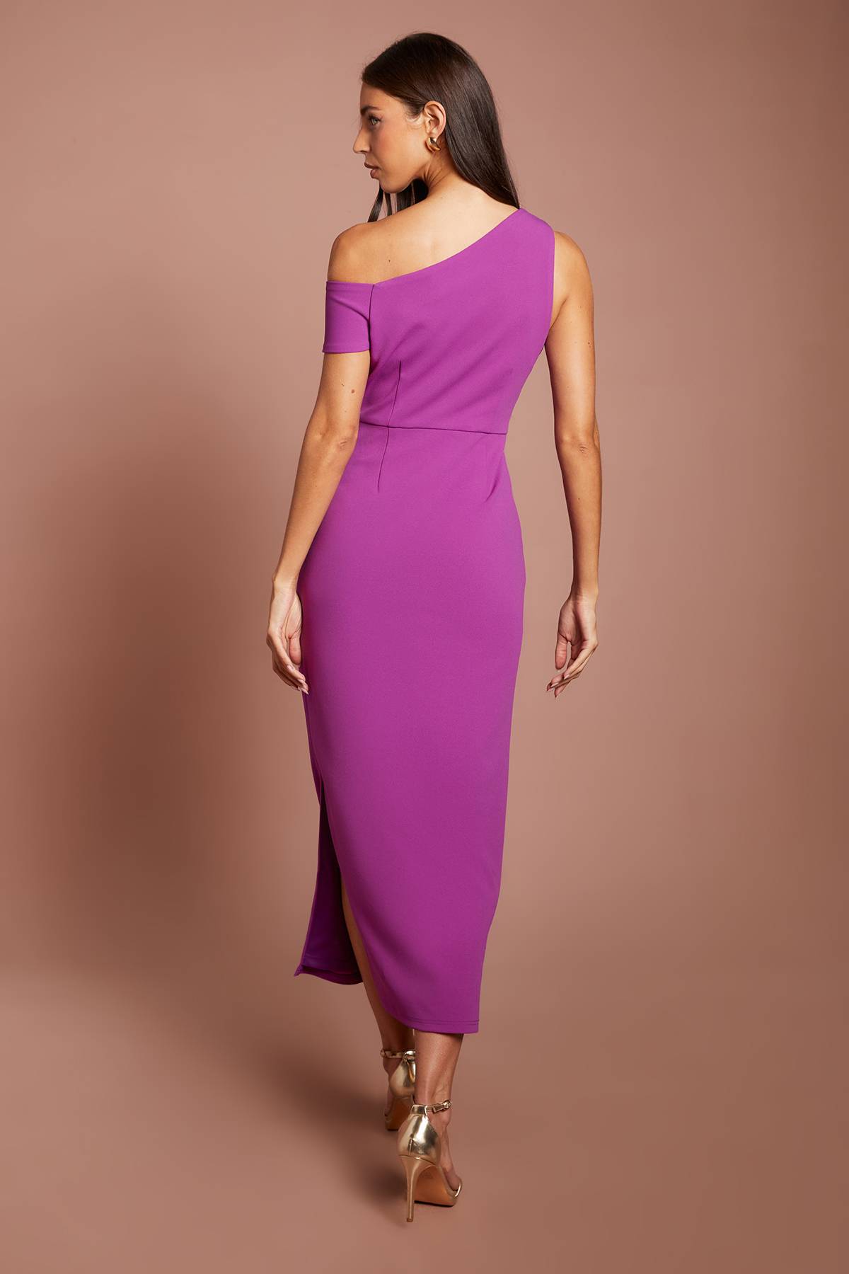 Coast Robe Midi Drapée Aux Épaules Et À La Taille