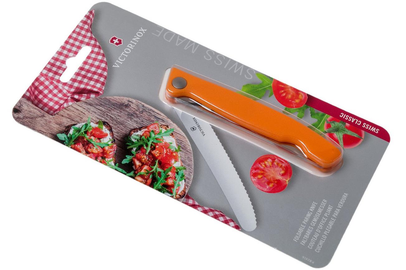 Victorinox SwissClassic 6.7836.F9B gekarteld vouwbaar groentemes, oranje