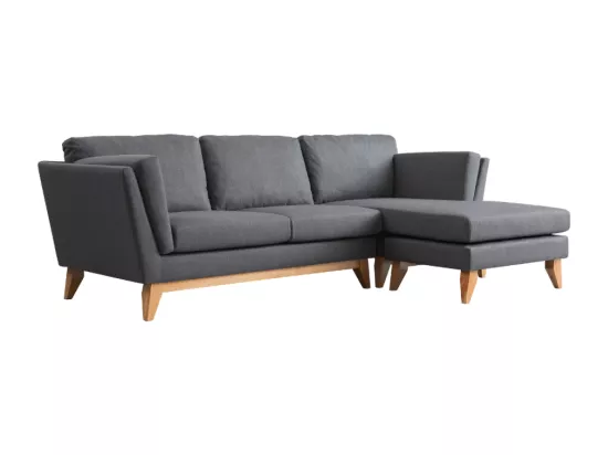 Canapé d'angle réversible 4 places en tissu gris foncé Norden