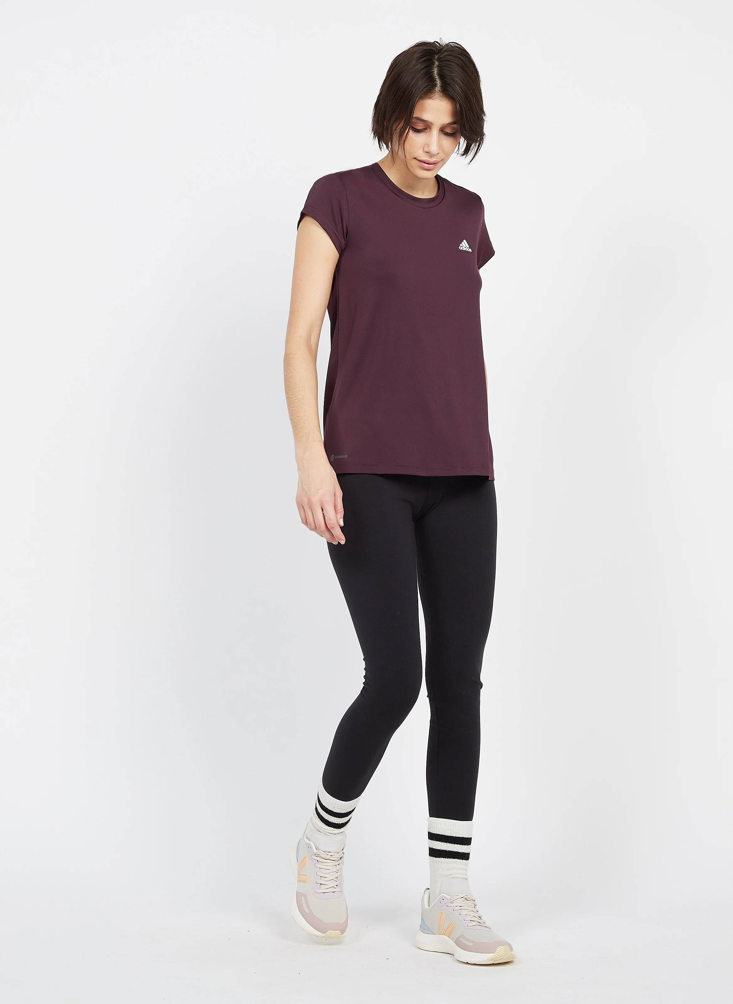 Tee-shirt col rond logo sérigraphié | Marron