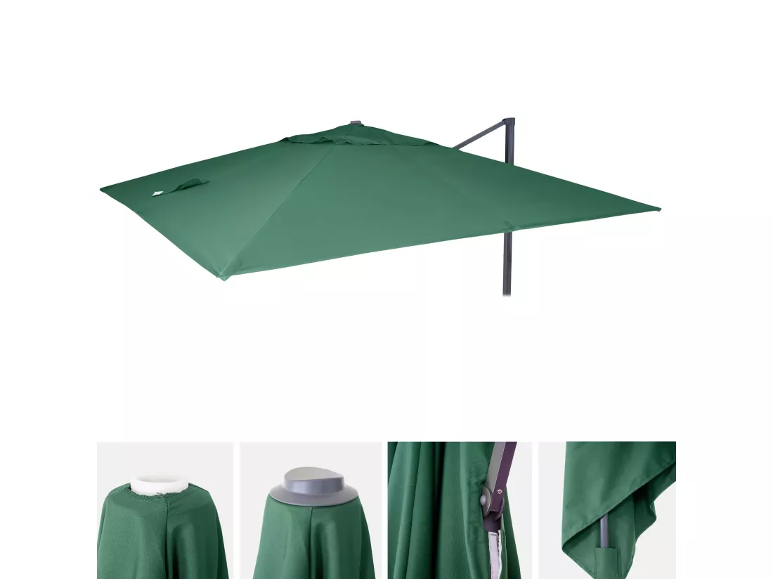 Toile de rechange pour parasol MCW-A96 3x4m, vert foncé