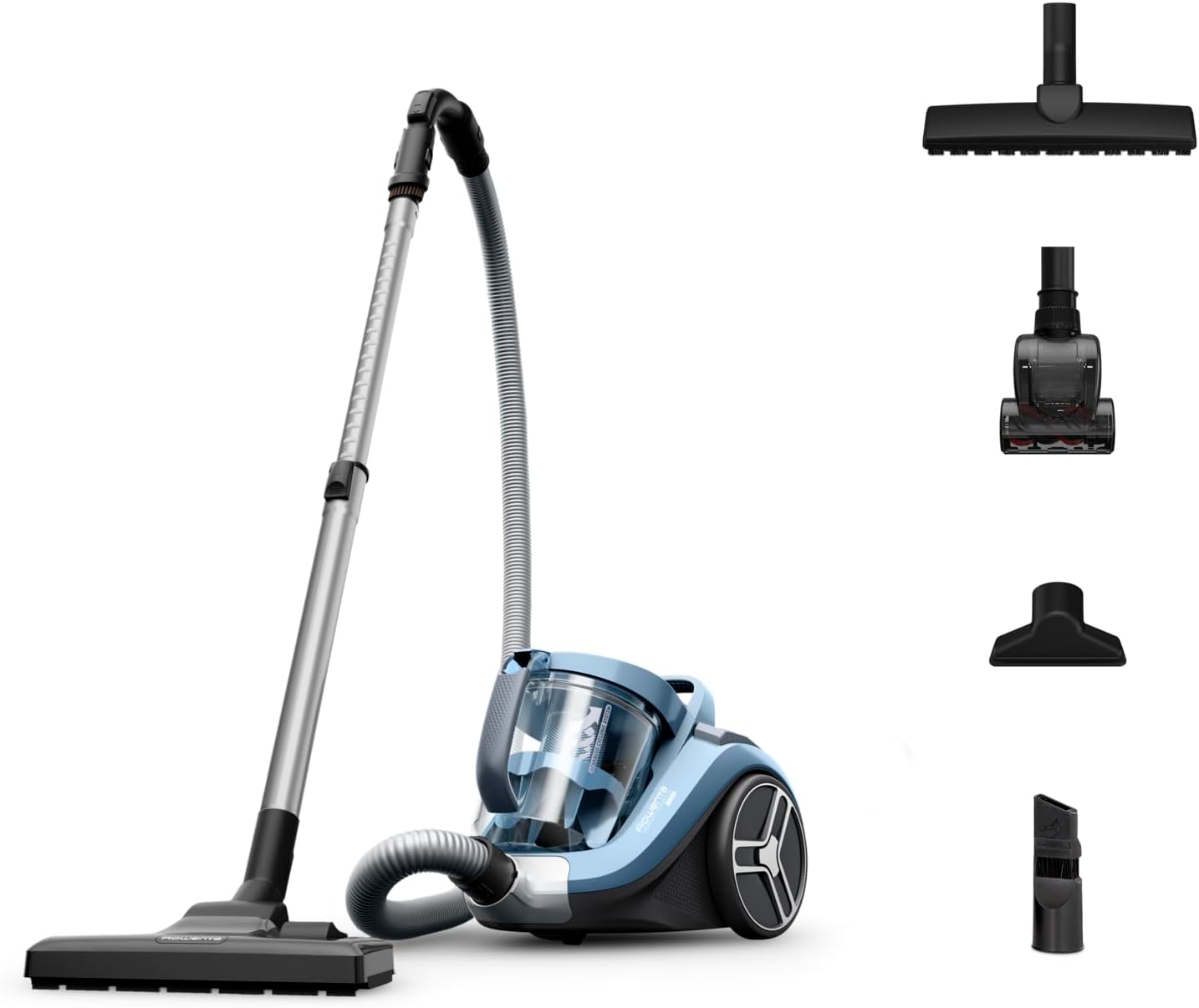 Rowenta Compact Power XXL Bodenstaubsauger 2,5 Liter-Fassungsvermögen, kompaktes Design, EffiTech Motor, einfach zu entleeren, Staubsauger starke Saugleistung, 6,2-Meter-Netzkabel, blau, RO4871EA