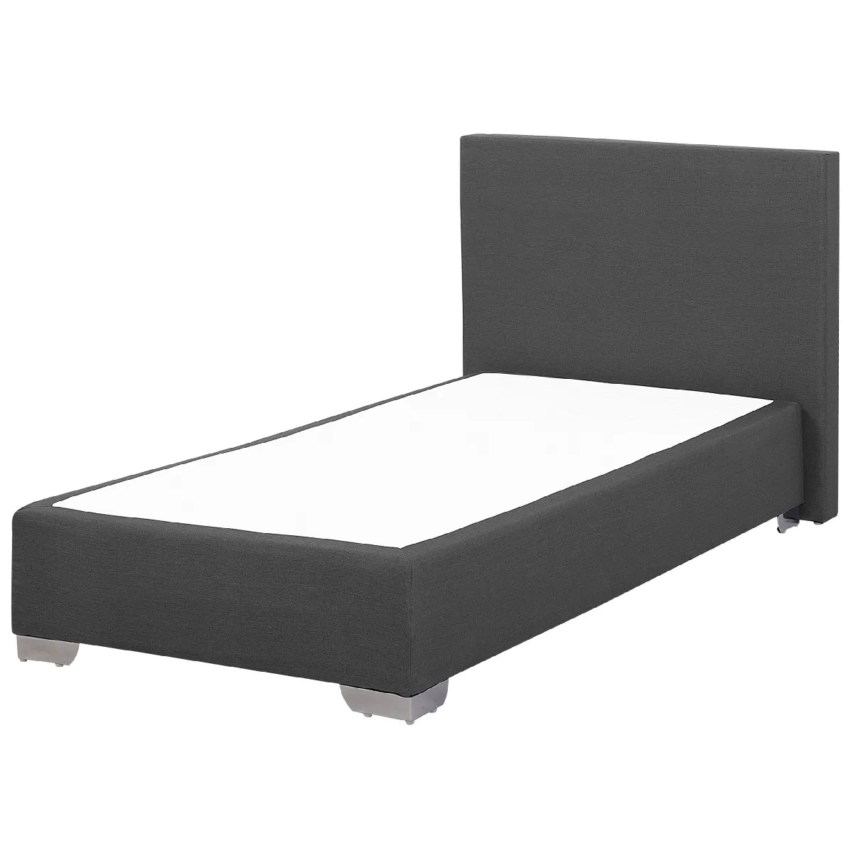 Beliani Boxspring PRESIDENT 90 x 200 - Tissu Gris foncé