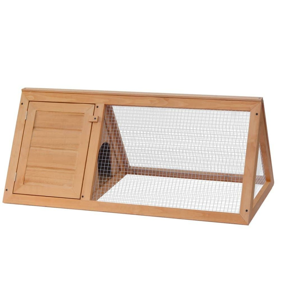 Cage clapier pour animaux 98 x 50 x 41 cm bois marron