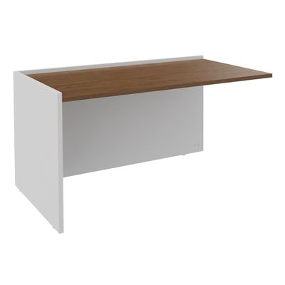 Banque d'accueil Module de départ bas OLA - L142,5 x H75,5 x P82,5 cm - structure blanc perle, plateau noyer