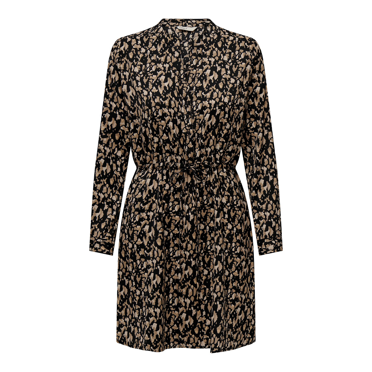 SOMENTE<br>Vestido curto estampado com decote túnica