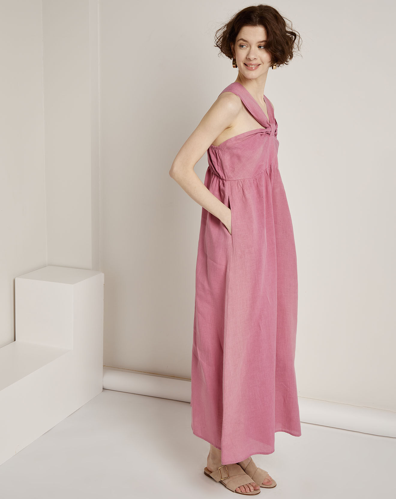 See u Soon Robe 100% Lin Louna rose