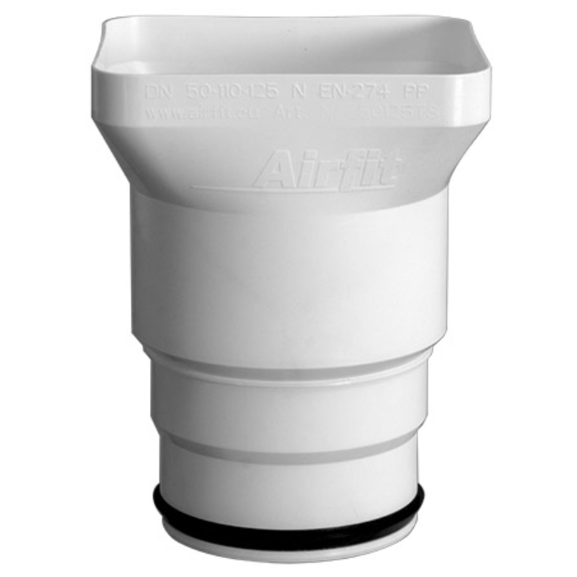 Airfit - Plus trechter sifon PP spigot eind DN110 uitlaat DN50 110 125, 50126TS