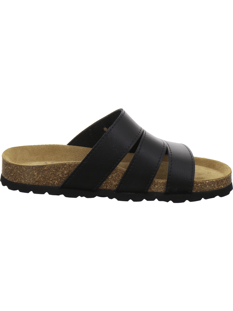 Pantoletten Damen Leder schwarz