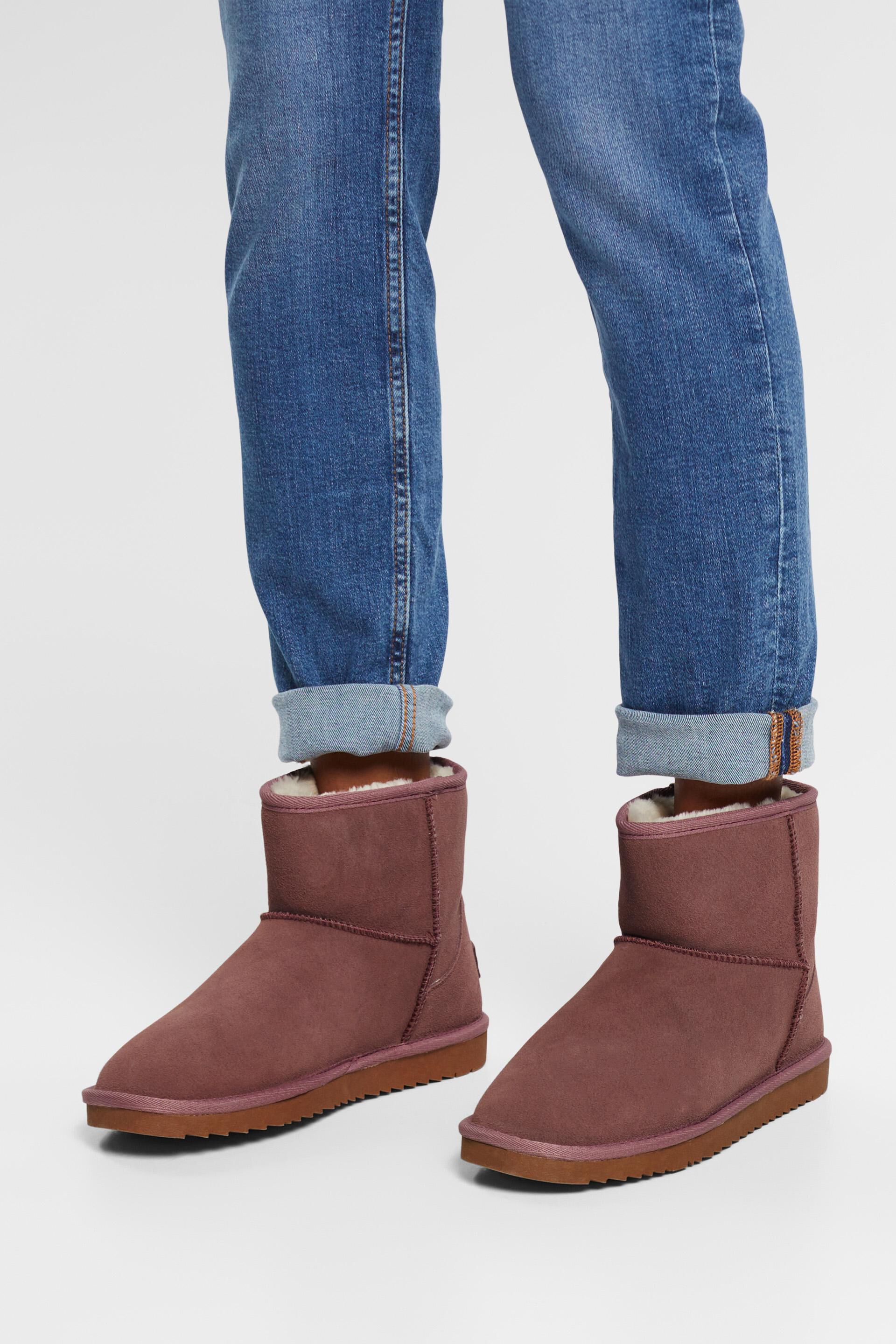 Bottines en daim doublées de fourrure synthétique