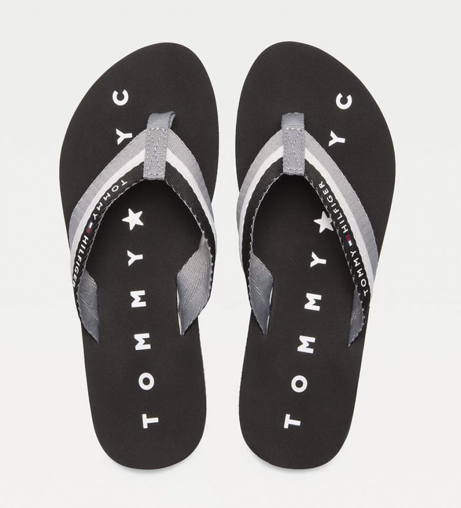 Chinelo preto Tommy Hilfiger Tommy Loves NY