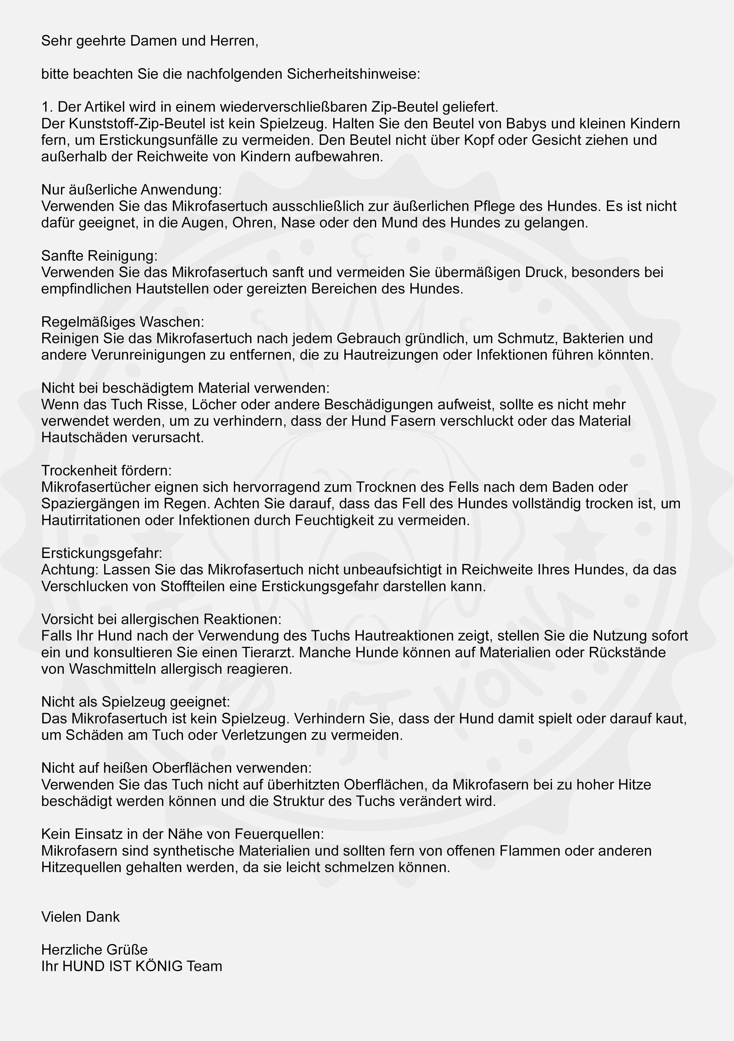 HUND IST KÖNIG® Hundehandtuch extra saugfähig | Hunde Handtuch aus Mikrofaser mit 4 Eingriffen