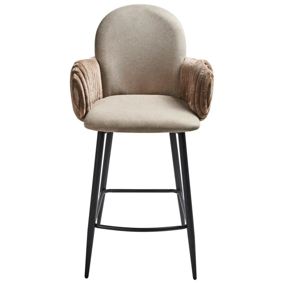 AMITY - Barkruk set van 2 - Taupe - Polyester