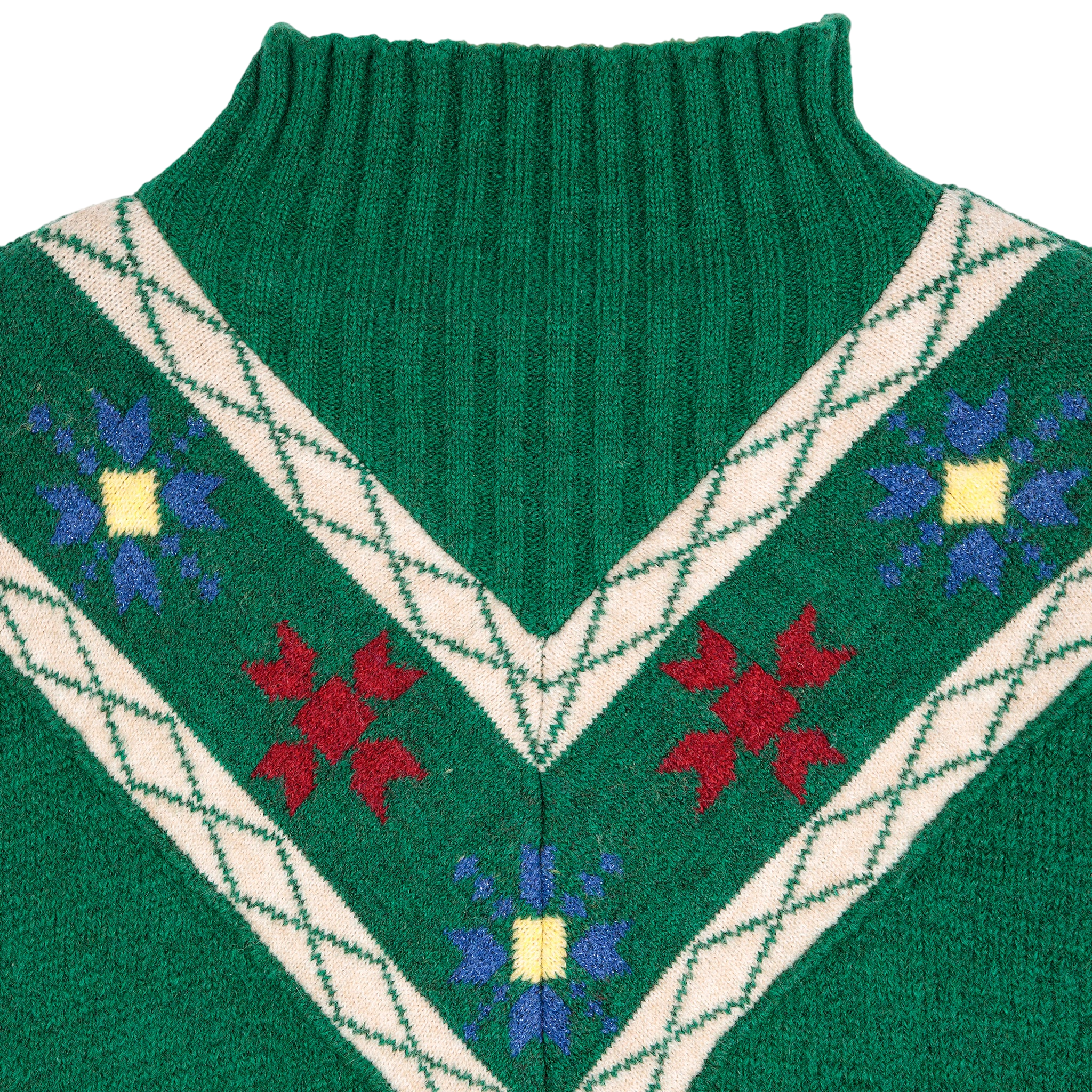 Adult Strickpullover Floral Dark Green