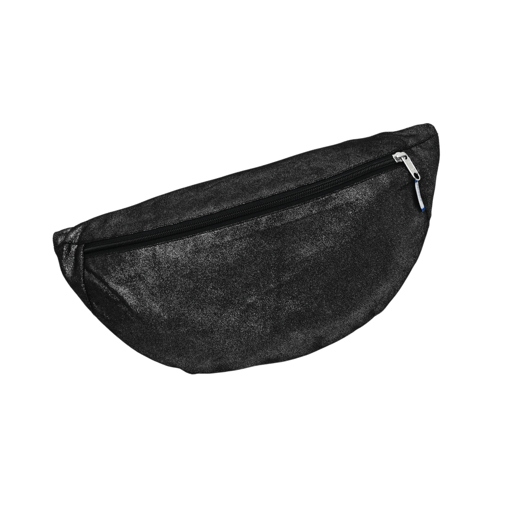 Petit Sac Banane Suédine Pailletée Argent