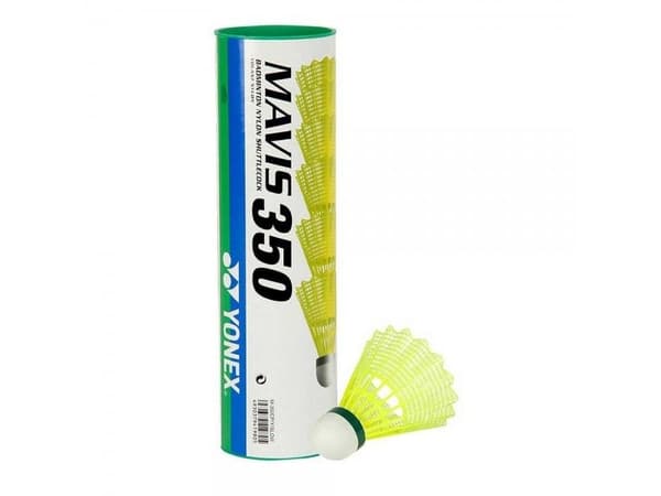 YONEX Mavis 350, Syntetisk fjærball, Gult, 6 stykker, Rør