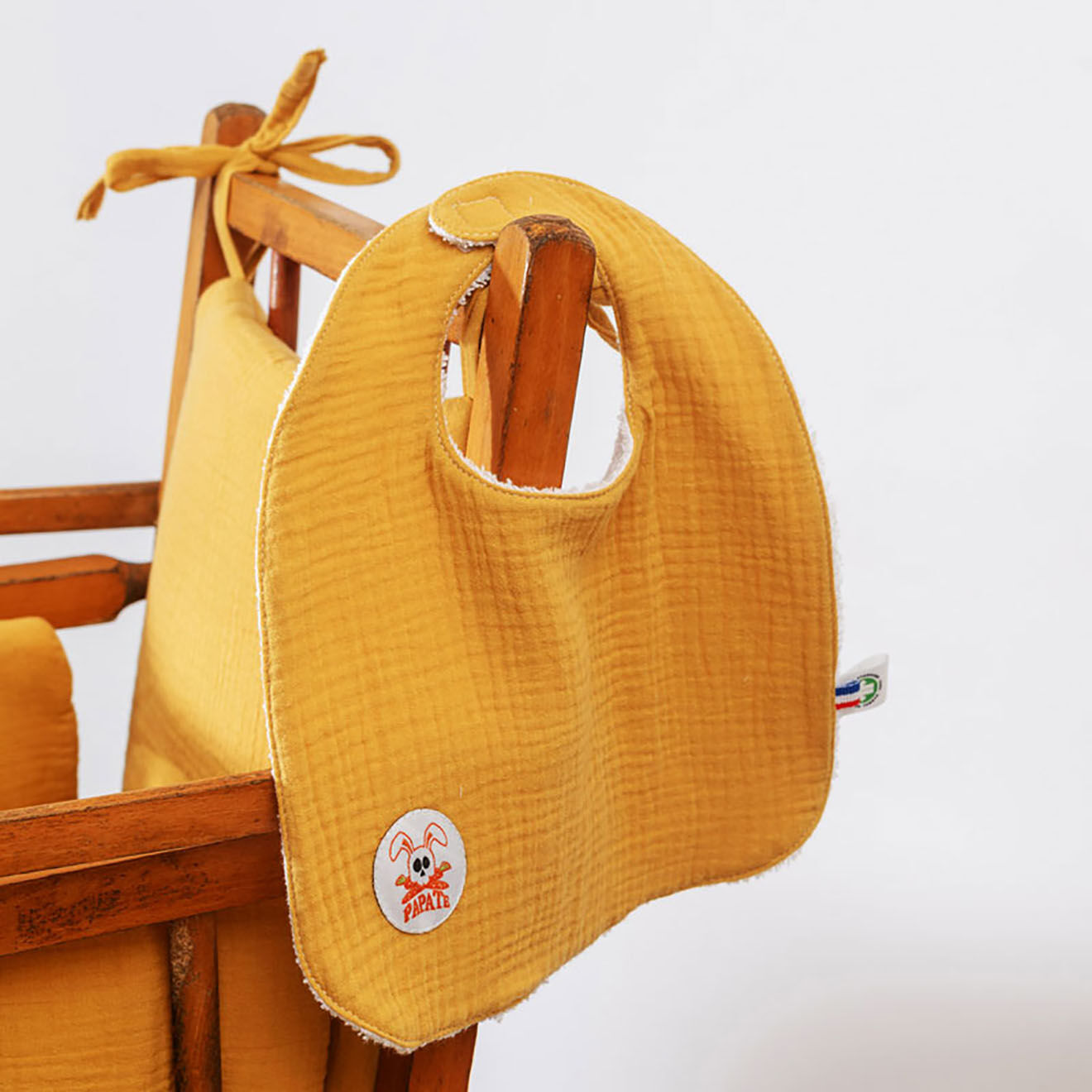 Papate Bavoir en Coton Bio honey - 20x25 cm