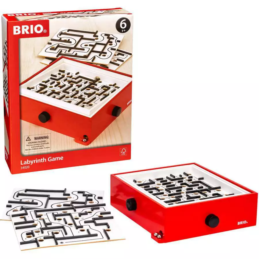 Brio Labyrinth mit Übungsplatten, rot bunt