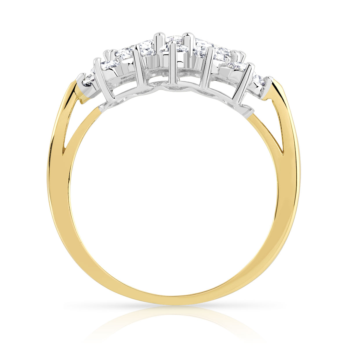 Bague 2 ors 375 zirconias