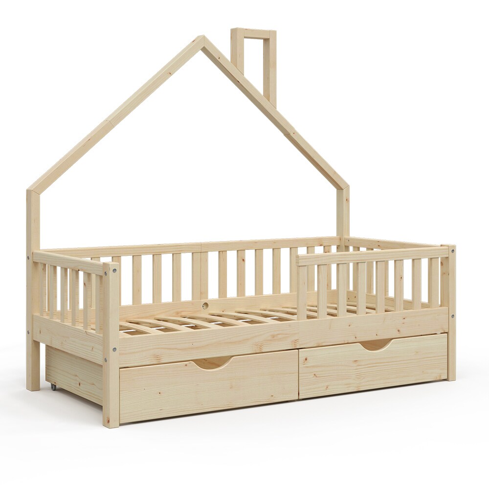 VitaliSpa Hausbett Kinderbett Spielbett Noemi 80x160cm Schubladen Rausfallschutz
