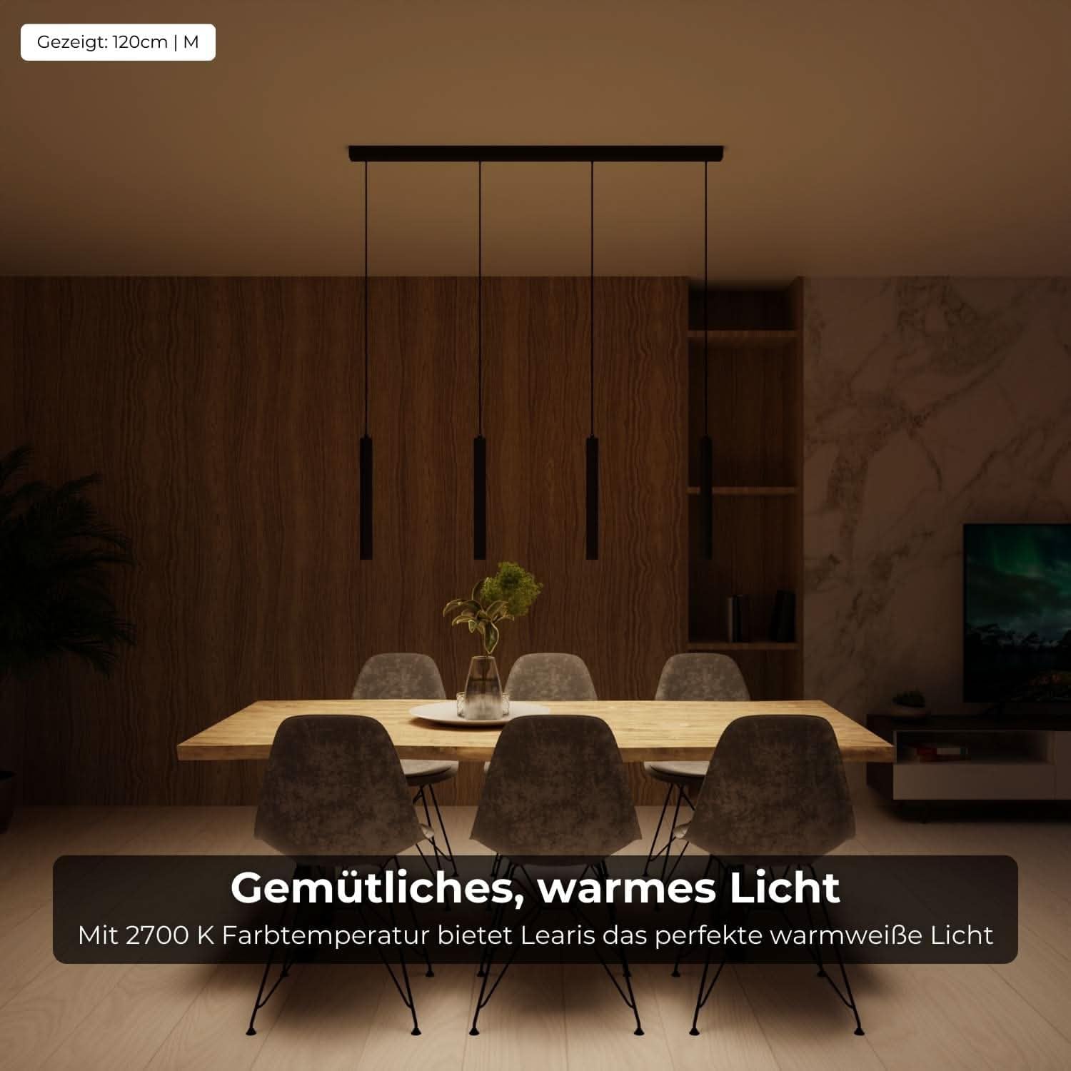 Dimmbare Pendelleuchte 'Learis', LED Deckenleuchte, moderne Hängelampe Esstisch Wohnzimmer Smart Home Alexa Google Home Tuya