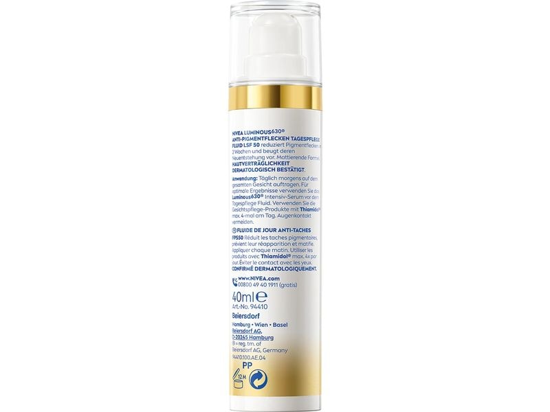 NIVEA Gesichtsfluid Luminous Anti-Pigmentflecken 40 ml Luminous630 Anti-Pigmentflecken Tagesfluid LSF 50