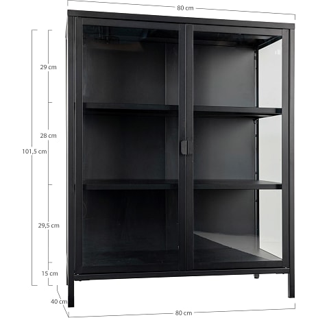Brisbane vitrineskab - sort