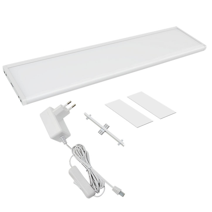 Réglette sous meuble Fidalgo LED intégrée variation de blancs IP20 410lm 4.5W L.26xl.9xH.1.1cm blanc Goodhome