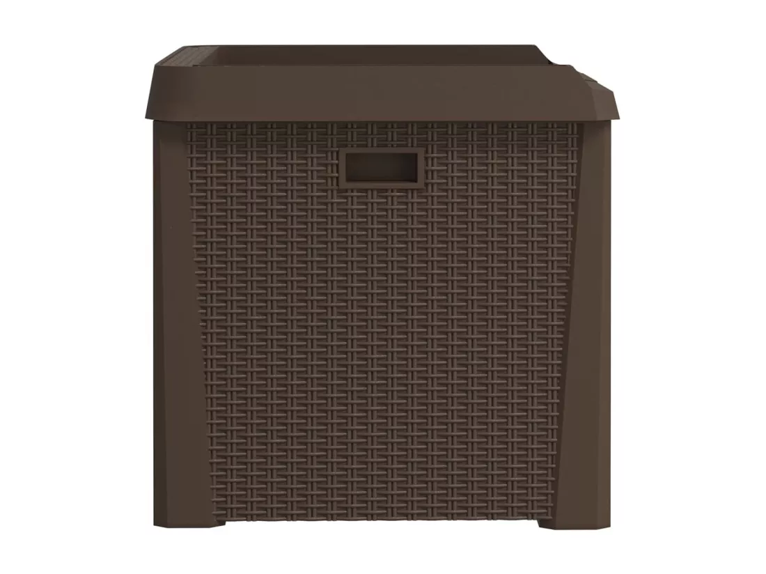 Boîte de rangement de jardin marron 125 L PP