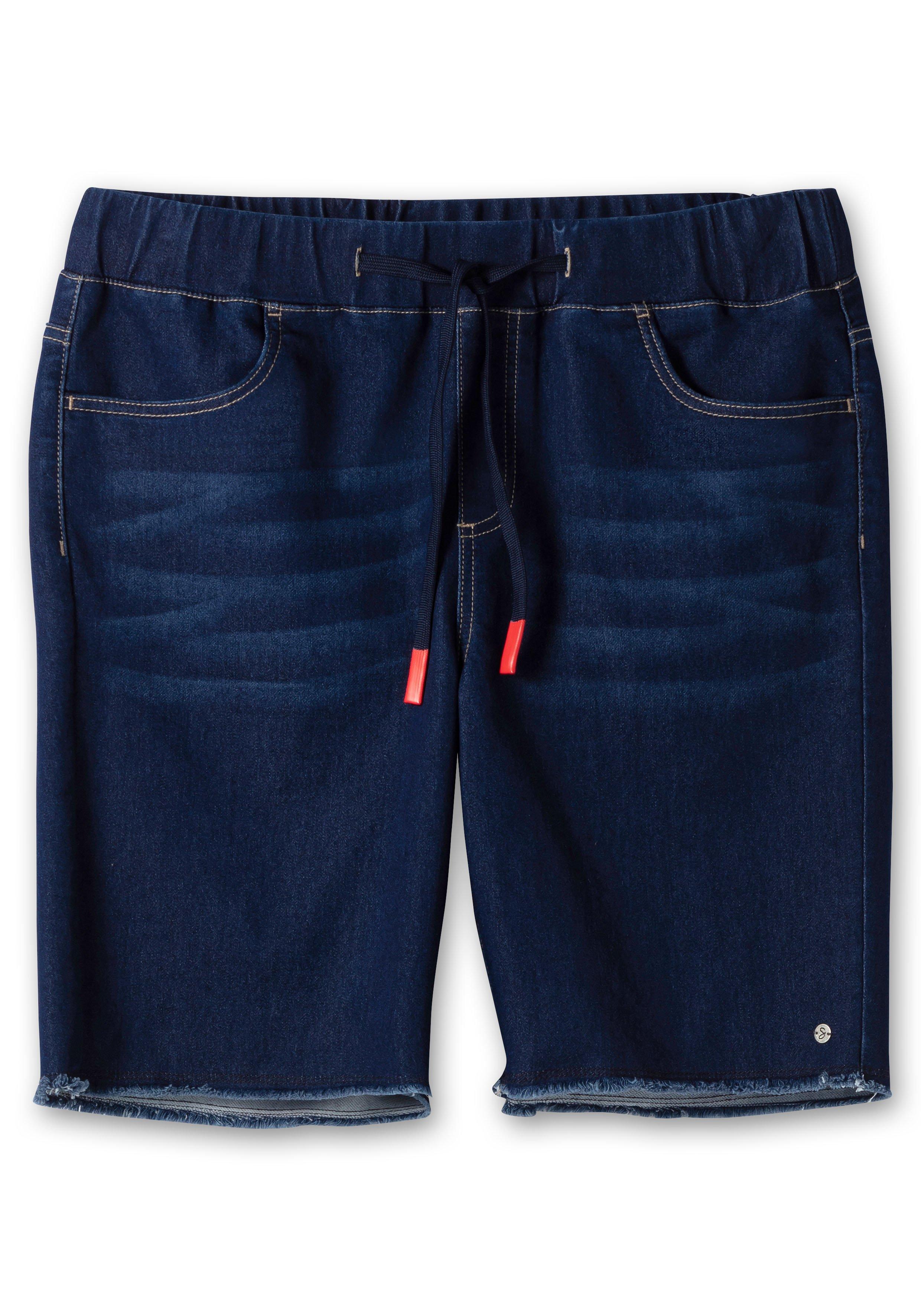 Bermudas aus Sweat-Denim, mit offenem Saum