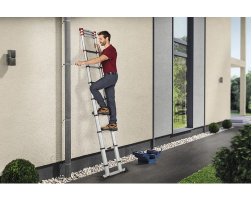 Hailo T80 FlexLine telescopische ladder, aluminium, 13 sporten, werkhoogte 4,5 m