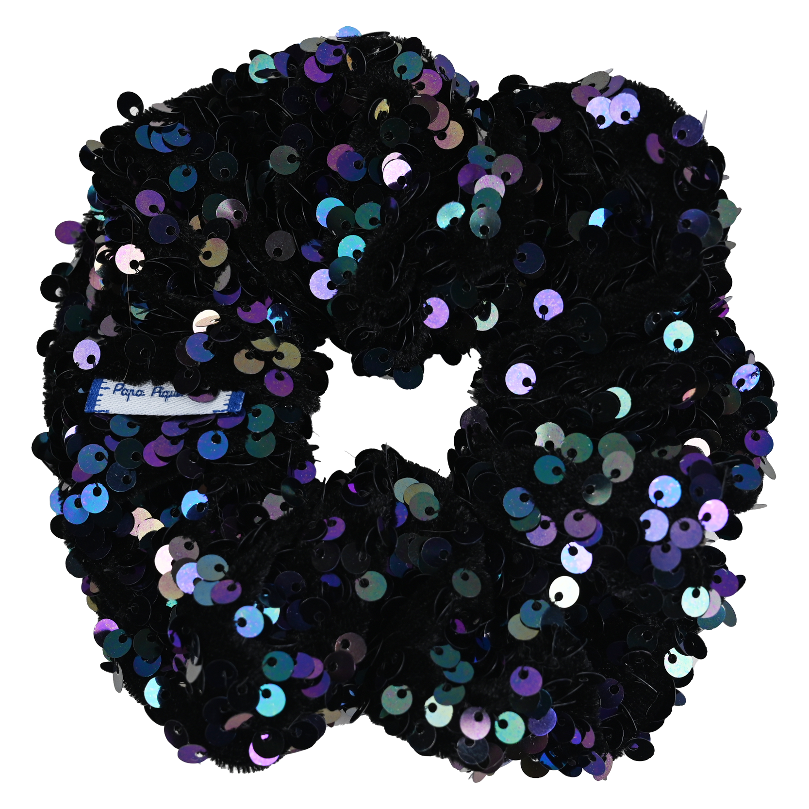 Chouchou Sequins Violet Noir